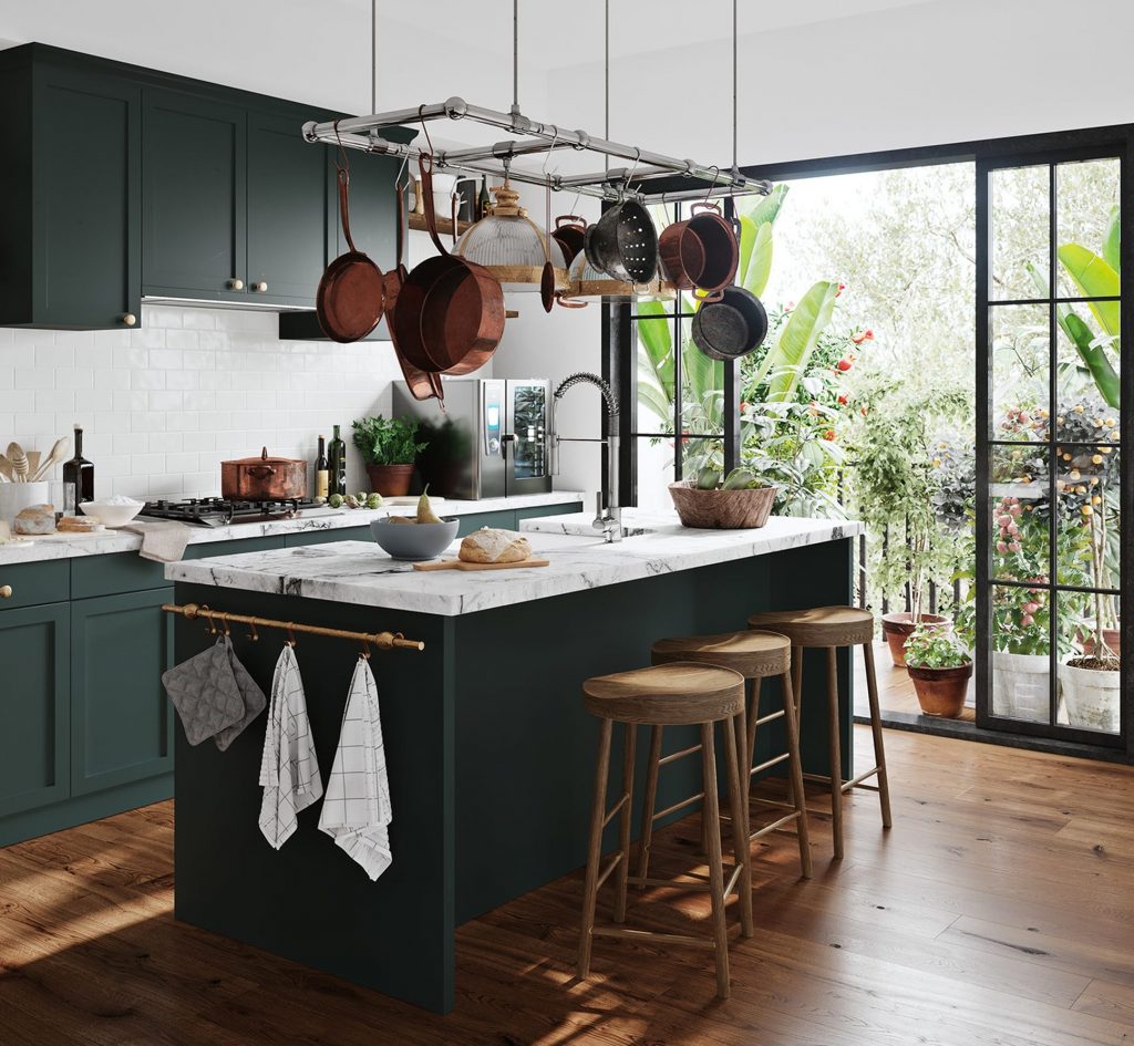 olive green colour kitchen - instagram post